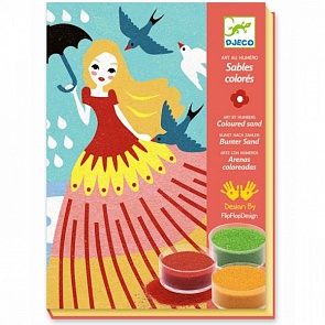 Набор для раскрашивания цветным песком Выходной (Djeco, 08659k)